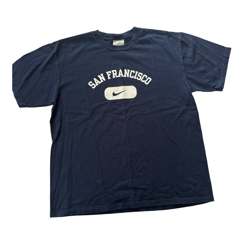 Vintage Nike San Francisco Center Swoosh T-Shirt Navy Size Small